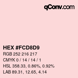 Color code: HEX #FCD8D9 | qconv.com