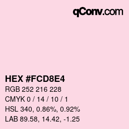 Color code: HEX #FCD8E4 | qconv.com