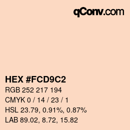 カラーコード: HEX #FCD9C2 | qconv.com