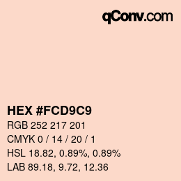 Color code: HEX #FCD9C9 | qconv.com