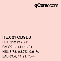 Color code: HEX #FCD9D3 | qconv.com