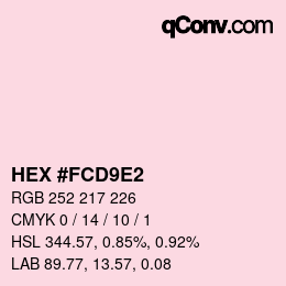 カラーコード: HEX #FCD9E2 | qconv.com