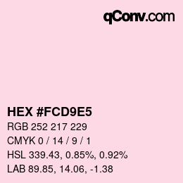 颜色代码: HEX #FCD9E5 | qconv.com