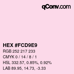カラーコード: HEX #FCD9E9 | qconv.com