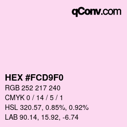 カラーコード: HEX #FCD9F0 | qconv.com
