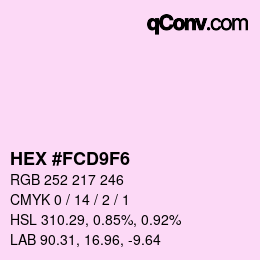 カラーコード: HEX #FCD9F6 | qconv.com