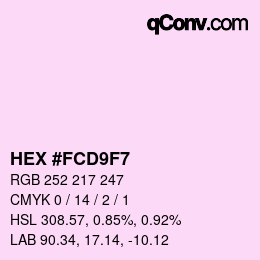 カラーコード: HEX #FCD9F7 | qconv.com