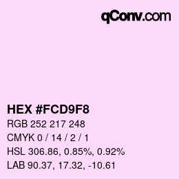 Color code: HEX #FCD9F8 | qconv.com