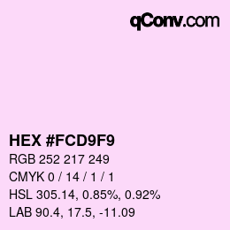 颜色代码: HEX #FCD9F9 | qconv.com