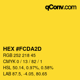 カラーコード: HEX #FCDA2D | qconv.com