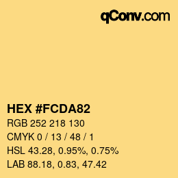 Color code: HEX #FCDA82 | qconv.com
