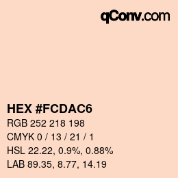 颜色代码: HEX #FCDAC6 | qconv.com