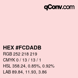 Color code: HEX #FCDADB | qconv.com