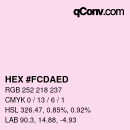 颜色代码: HEX #FCDAED | qconv.com