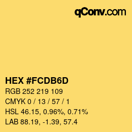 Color code: HEX #FCDB6D | qconv.com