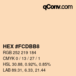 カラーコード: HEX #FCDBB8 | qconv.com