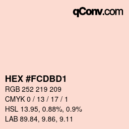 Farbcode: HEX #FCDBD1 | qconv.com