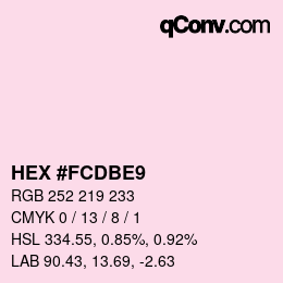 カラーコード: HEX #FCDBE9 | qconv.com