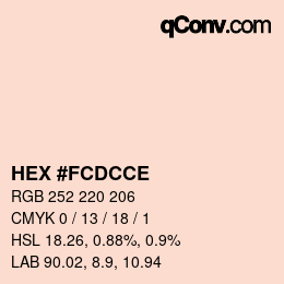 Color code: HEX #FCDCCE | qconv.com