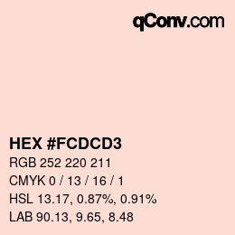 Color code: HEX #FCDCD3 | qconv.com