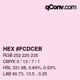 カラーコード: HEX #FCDCEB | qconv.com
