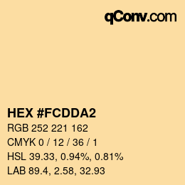 颜色代码: HEX #FCDDA2 | qconv.com