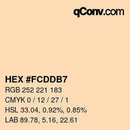 カラーコード: HEX #FCDDB7 | qconv.com
