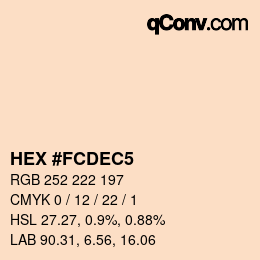 Color code: HEX #FCDEC5 | qconv.com