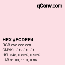 Color code: HEX #FCDEE4 | qconv.com