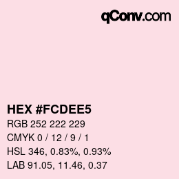 Color code: HEX #FCDEE5 | qconv.com