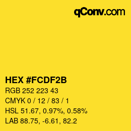カラーコード: HEX #FCDF2B | qconv.com