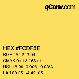 カラーコード: HEX #FCDF5E | qconv.com