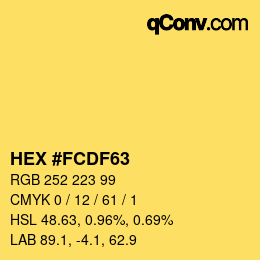 Color code: HEX #FCDF63 | qconv.com