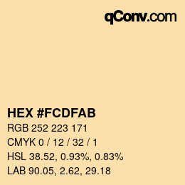 カラーコード: HEX #FCDFAB | qconv.com