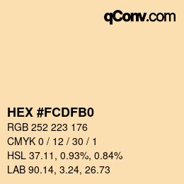 カラーコード: HEX #FCDFB0 | qconv.com