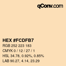 颜色代码: HEX #FCDFB7 | qconv.com