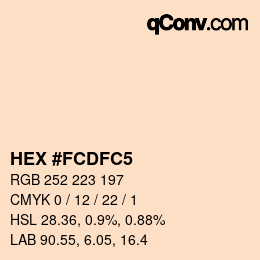 Color code: HEX #FCDFC5 | qconv.com