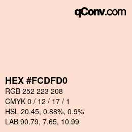 カラーコード: HEX #FCDFD0 | qconv.com