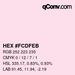 Color code: HEX #FCDFEB | qconv.com