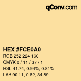 カラーコード: HEX #FCE0A0 | qconv.com