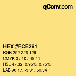 Color code: HEX #FCE281 | qconv.com