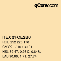 Color code: HEX #FCE2B0 | qconv.com