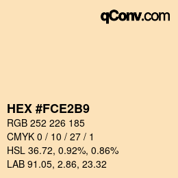 カラーコード: HEX #FCE2B9 | qconv.com
