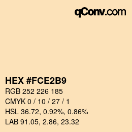 Color code: HEX #FCE2B9 | qconv.com