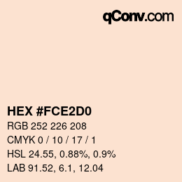 カラーコード: HEX #FCE2D0 | qconv.com