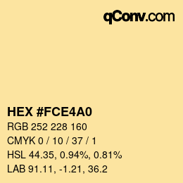 カラーコード: HEX #FCE4A0 | qconv.com