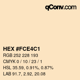 颜色代码: HEX #FCE4C1 | qconv.com