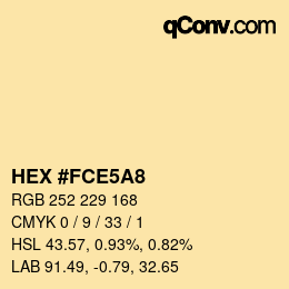 Color code: HEX #FCE5A8 | qconv.com