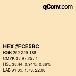 Color code: HEX #FCE5BC | qconv.com