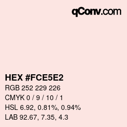 Color code: HEX #FCE5E2 | qconv.com